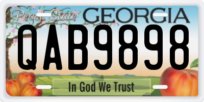 GA license plate QAB9898