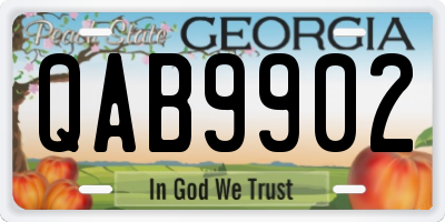 GA license plate QAB9902