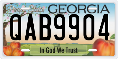 GA license plate QAB9904