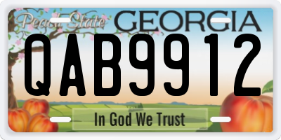 GA license plate QAB9912