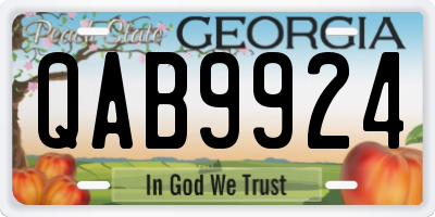 GA license plate QAB9924