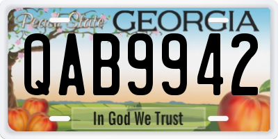 GA license plate QAB9942