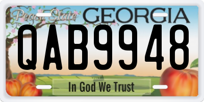 GA license plate QAB9948