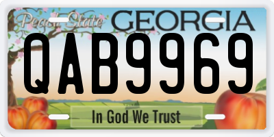 GA license plate QAB9969