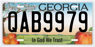GA license plate QAB9979