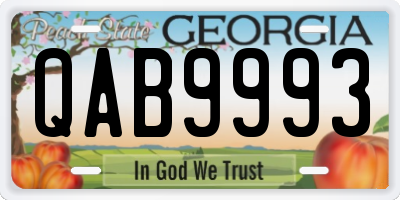 GA license plate QAB9993