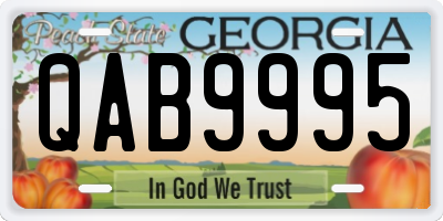 GA license plate QAB9995