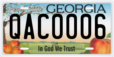 GA license plate QAC0006