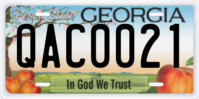 GA license plate QAC0021
