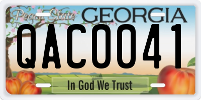 GA license plate QAC0041