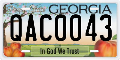 GA license plate QAC0043