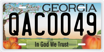 GA license plate QAC0049