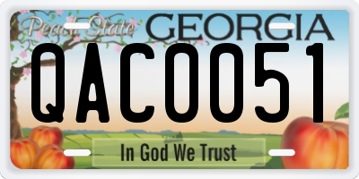 GA license plate QAC0051