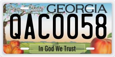 GA license plate QAC0058