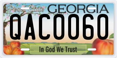 GA license plate QAC0060