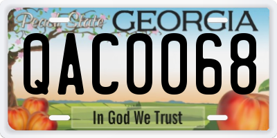 GA license plate QAC0068