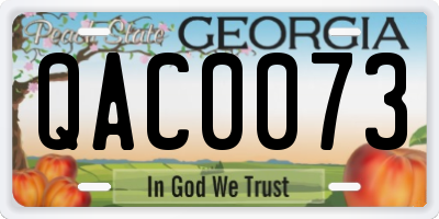 GA license plate QAC0073