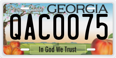 GA license plate QAC0075