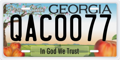 GA license plate QAC0077