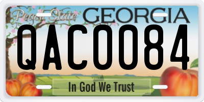 GA license plate QAC0084