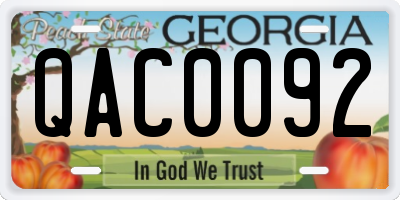 GA license plate QAC0092