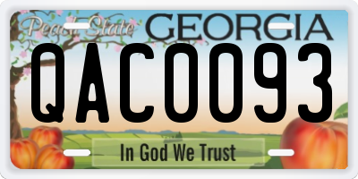 GA license plate QAC0093
