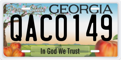 GA license plate QAC0149