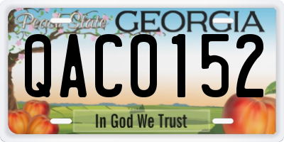 GA license plate QAC0152