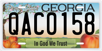 GA license plate QAC0158