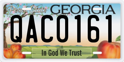 GA license plate QAC0161
