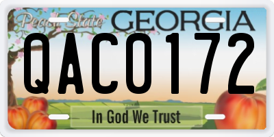 GA license plate QAC0172