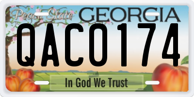 GA license plate QAC0174