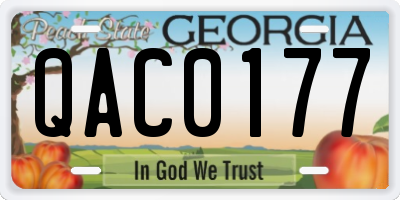 GA license plate QAC0177