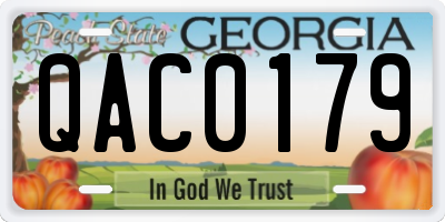 GA license plate QAC0179