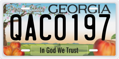 GA license plate QAC0197