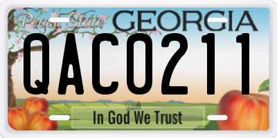 GA license plate QAC0211