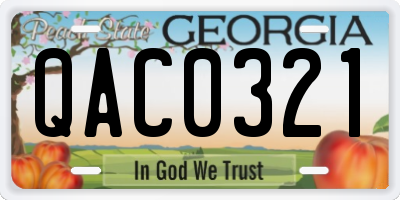 GA license plate QAC0321