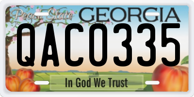 GA license plate QAC0335
