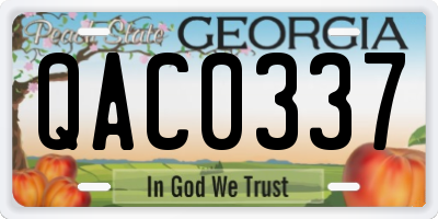 GA license plate QAC0337