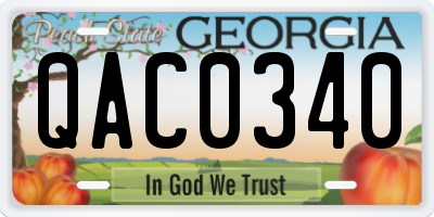 GA license plate QAC0340