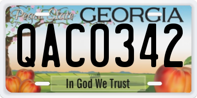 GA license plate QAC0342