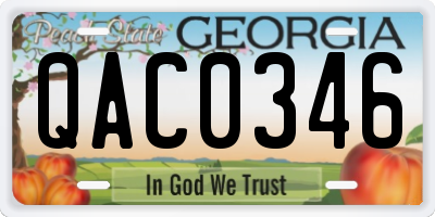 GA license plate QAC0346