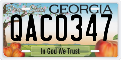 GA license plate QAC0347