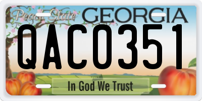 GA license plate QAC0351
