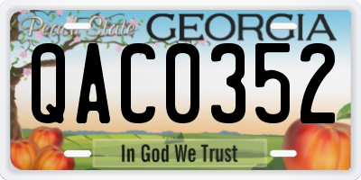 GA license plate QAC0352