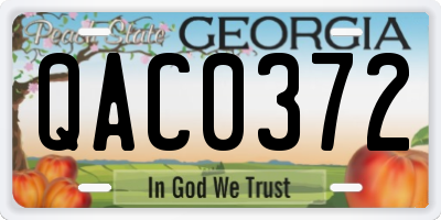 GA license plate QAC0372