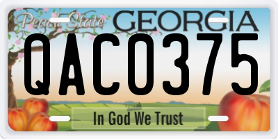 GA license plate QAC0375