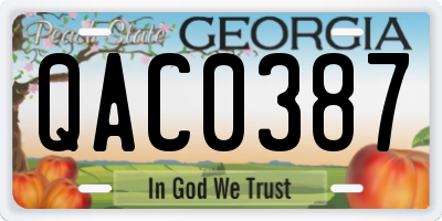 GA license plate QAC0387