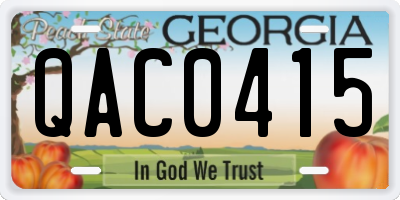 GA license plate QAC0415