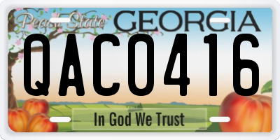 GA license plate QAC0416